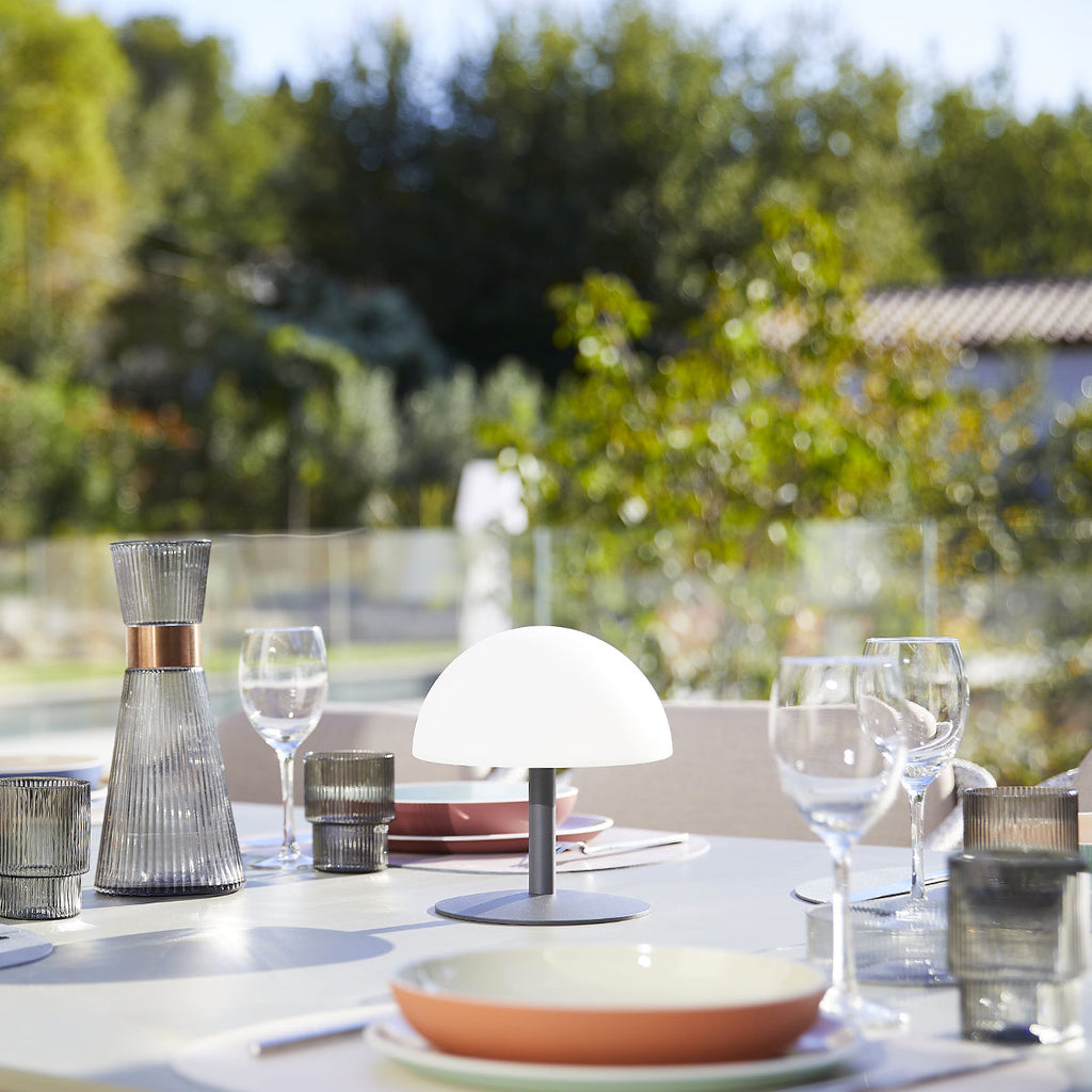 Neptune - Lampe De Table Sans Fil - Plastique - Gris