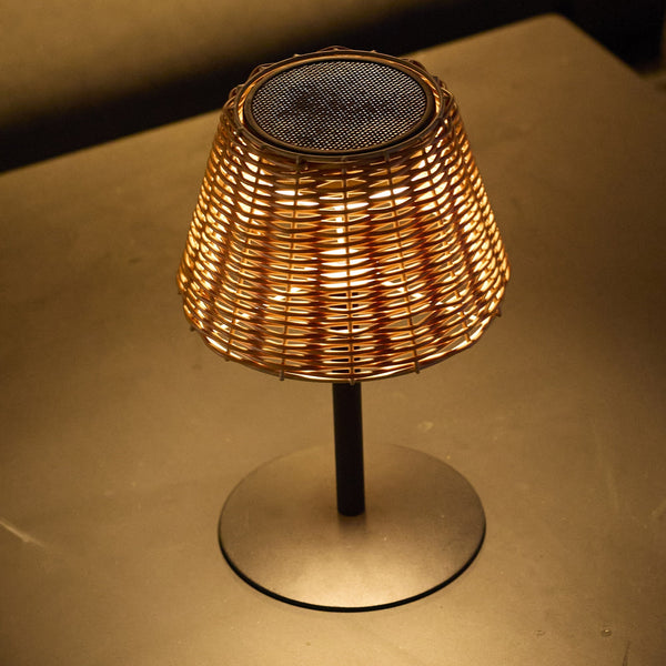 Amira - Lámpara de mesa solar - Polirratán - Beige