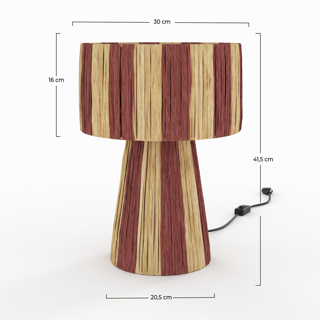 Soléa - Striped Terracotta Palm Leaf Lamp