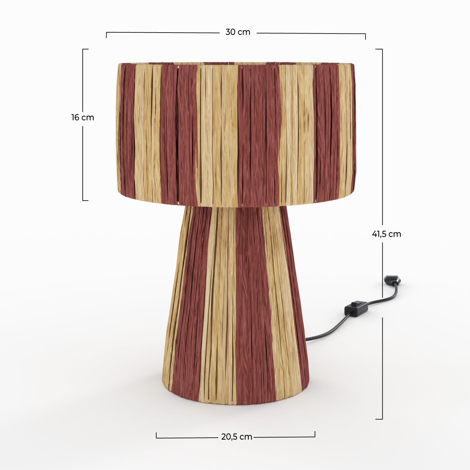 Soléa - Striped Terracotta Palm Leaf Lamp