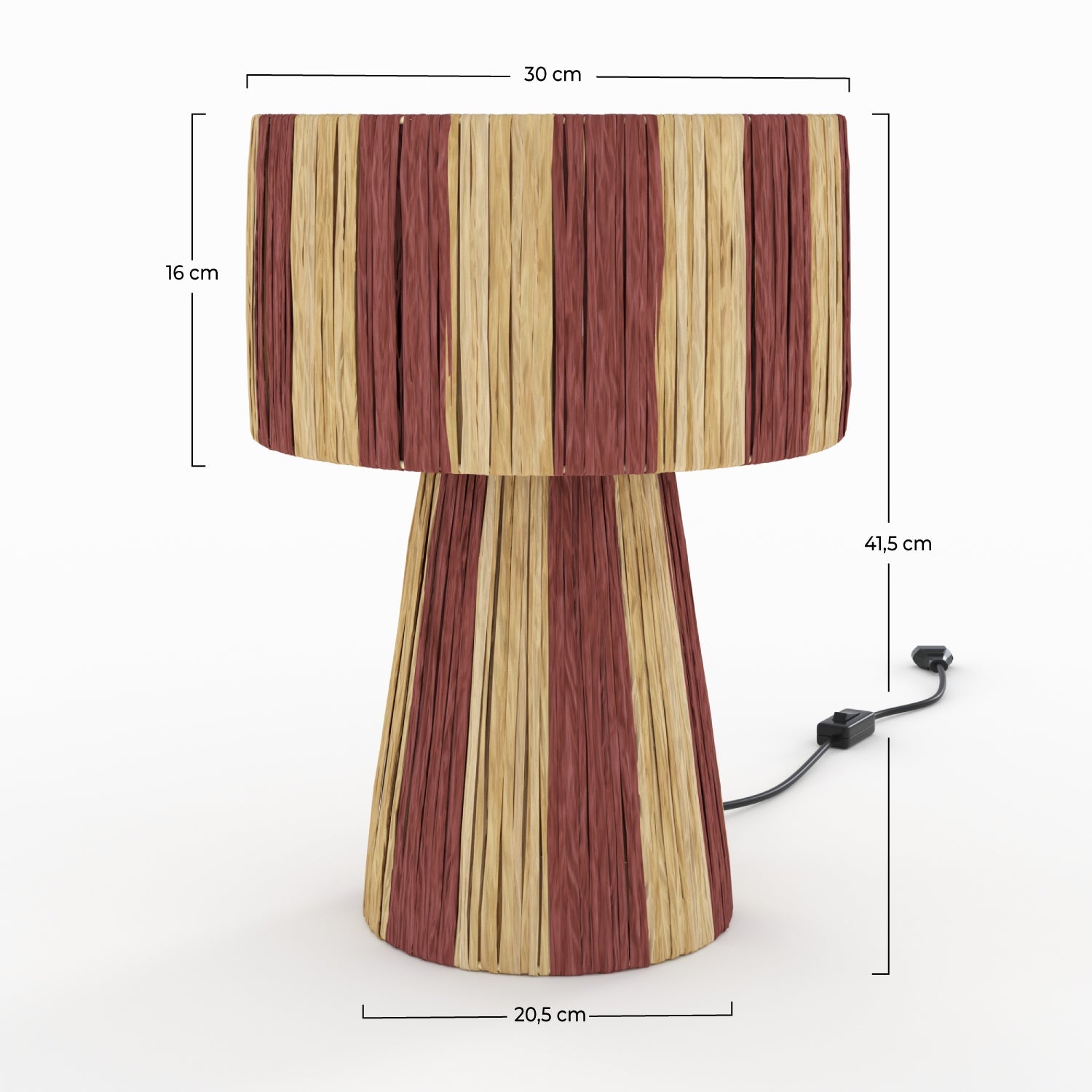 Soléa - Striped Terracotta Palm Leaf Lamp