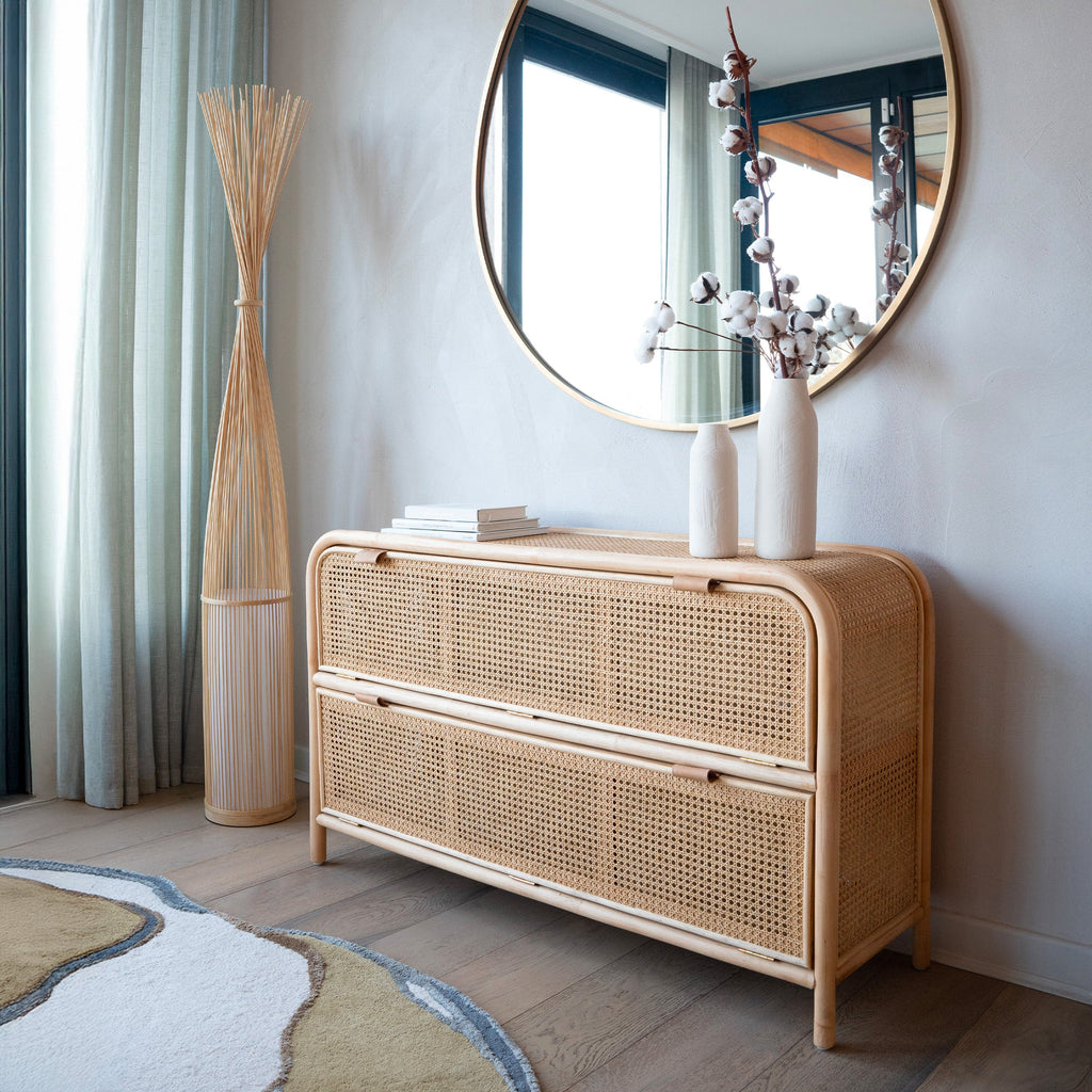 Huron - Lampadaire En Bambou Naturel