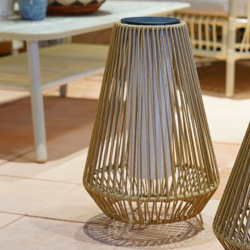 Salomea - Linterna solar - Ratán - Beige