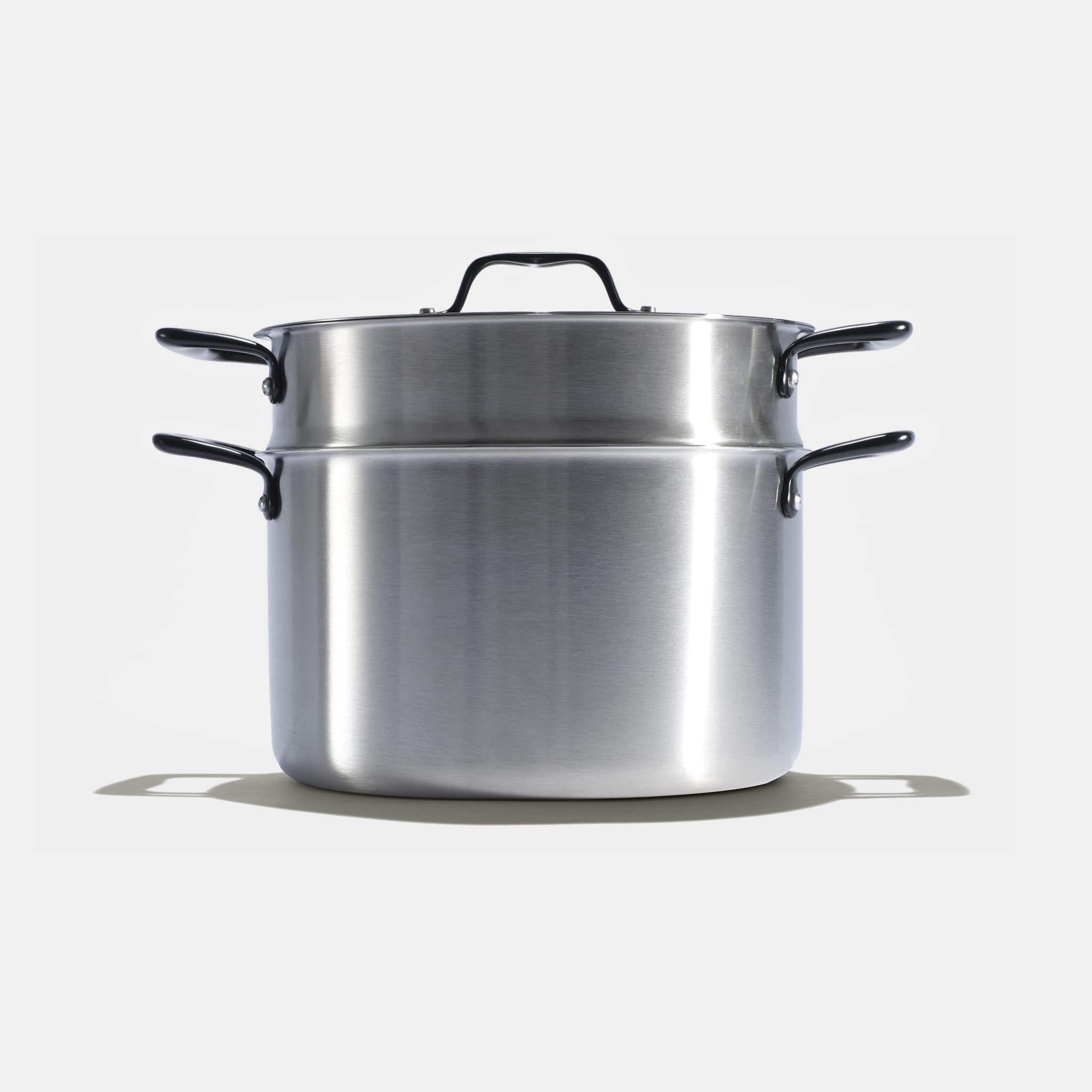 Le Grand Faitout En Inox Et Son Pasta Pot, Poignées Noires
