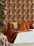 Rollo de papel pintado Leaf - Granate