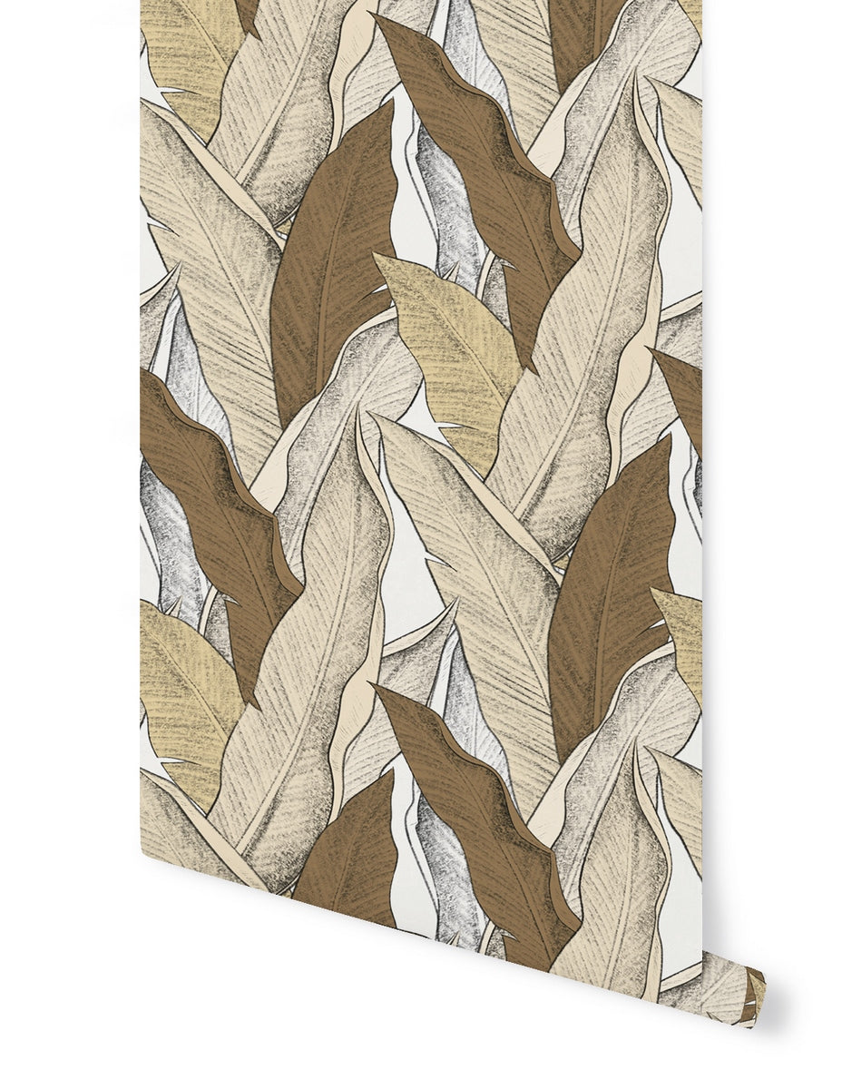 Rollo de Papel Pintado Leaf - Tierra De Sombra