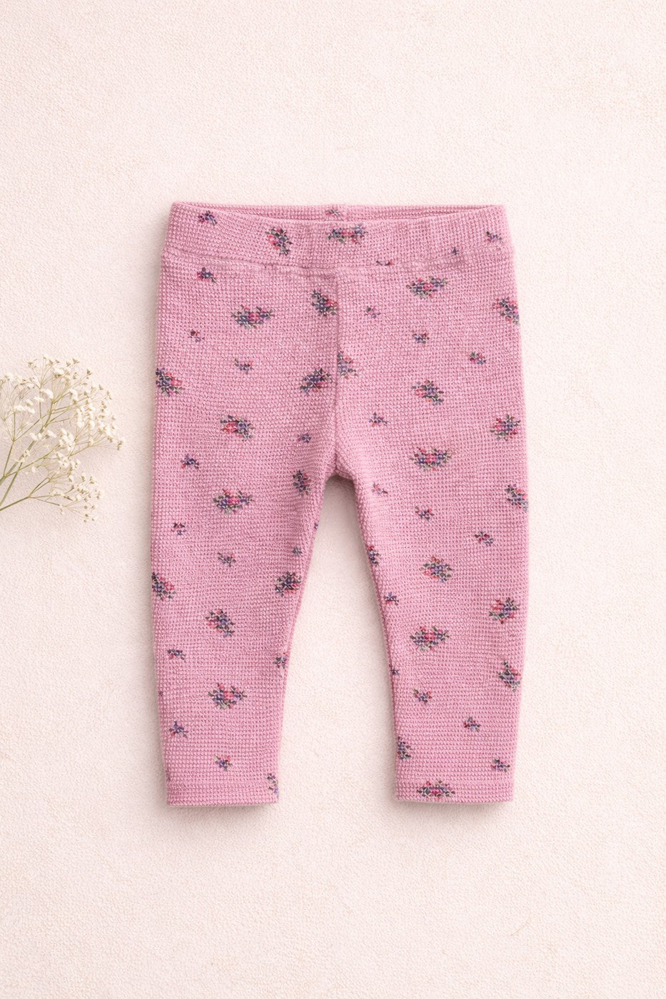 Lili Fleuri Leggings - Baby Girl - Old Pink