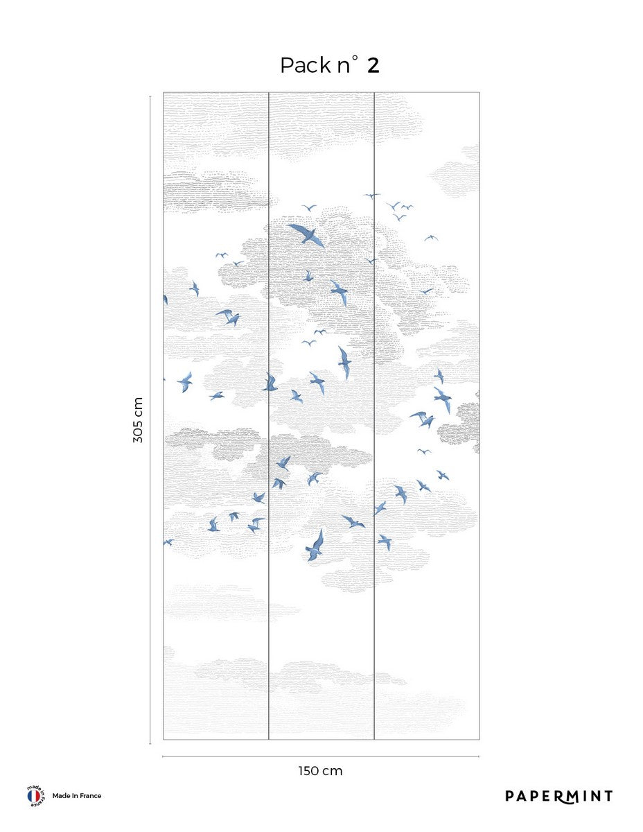 Mural Les Oiseaux - Blue Woad
