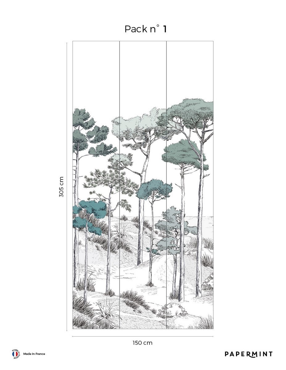 Mural Les Pins - Verde