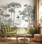 Mural Les Pins - Verde