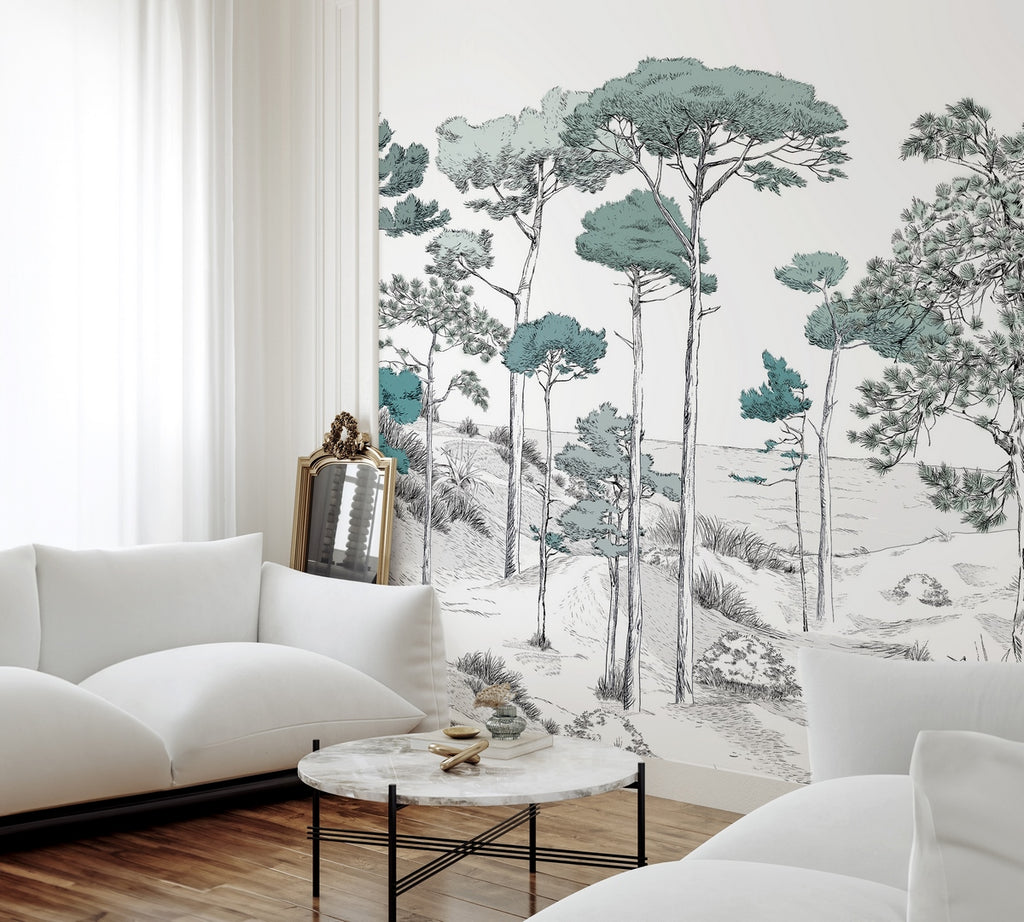 Mural Les Pins - Verde