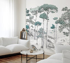 Mural Les Pins - Verde