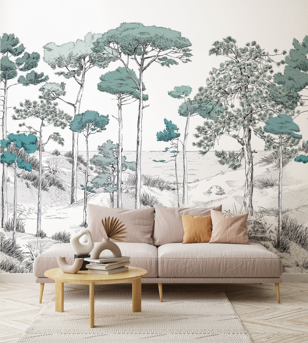 Mural Les Pins - Verde