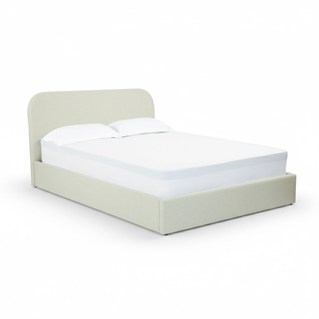 Tilly - Lit Double Avec Coffre En Tissu Gris/Beige