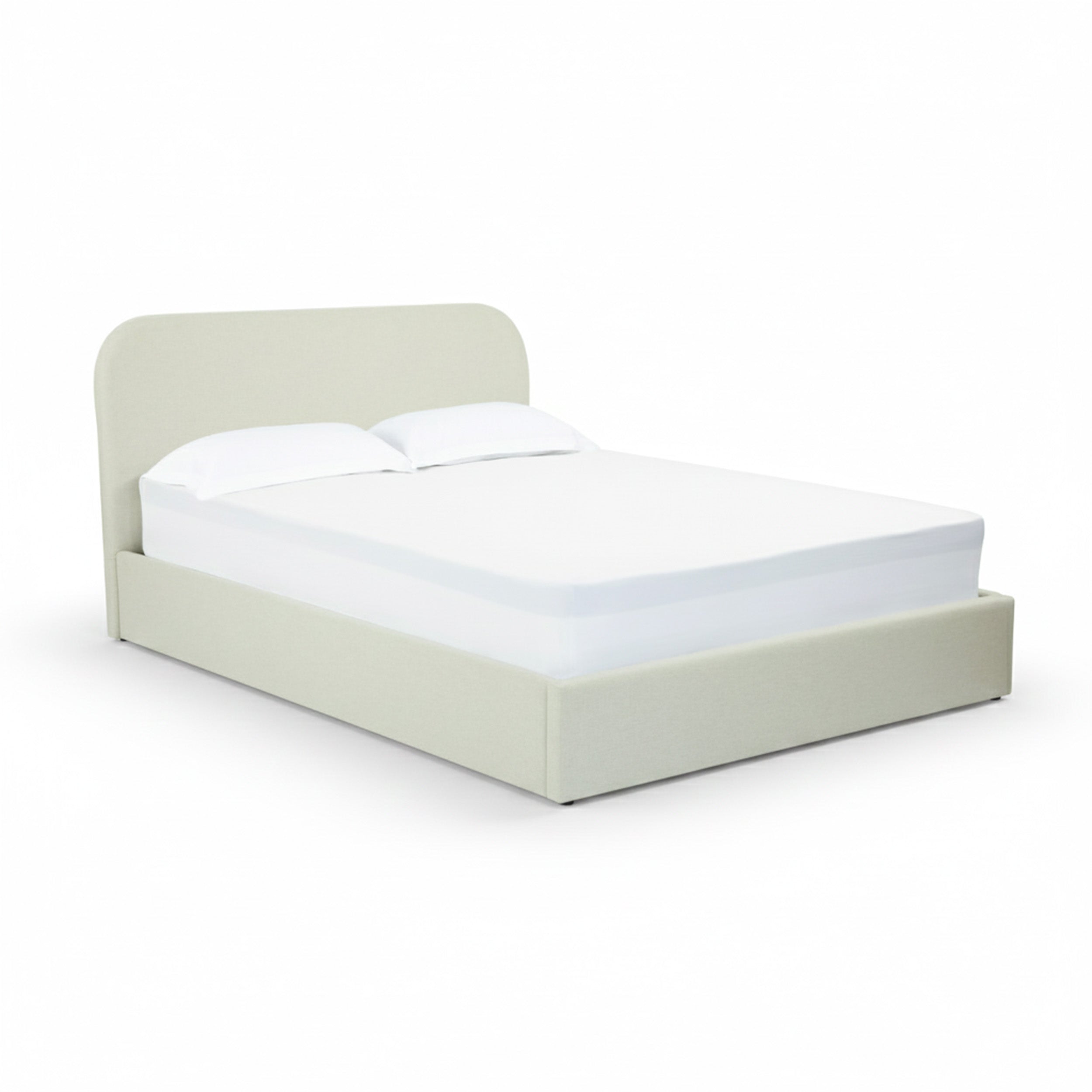 Tilly - Lit Double Avec Coffre En Tissu Gris/Beige