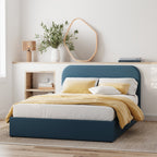 Tilly - Cama Doble Con Baúl De Tela Azul