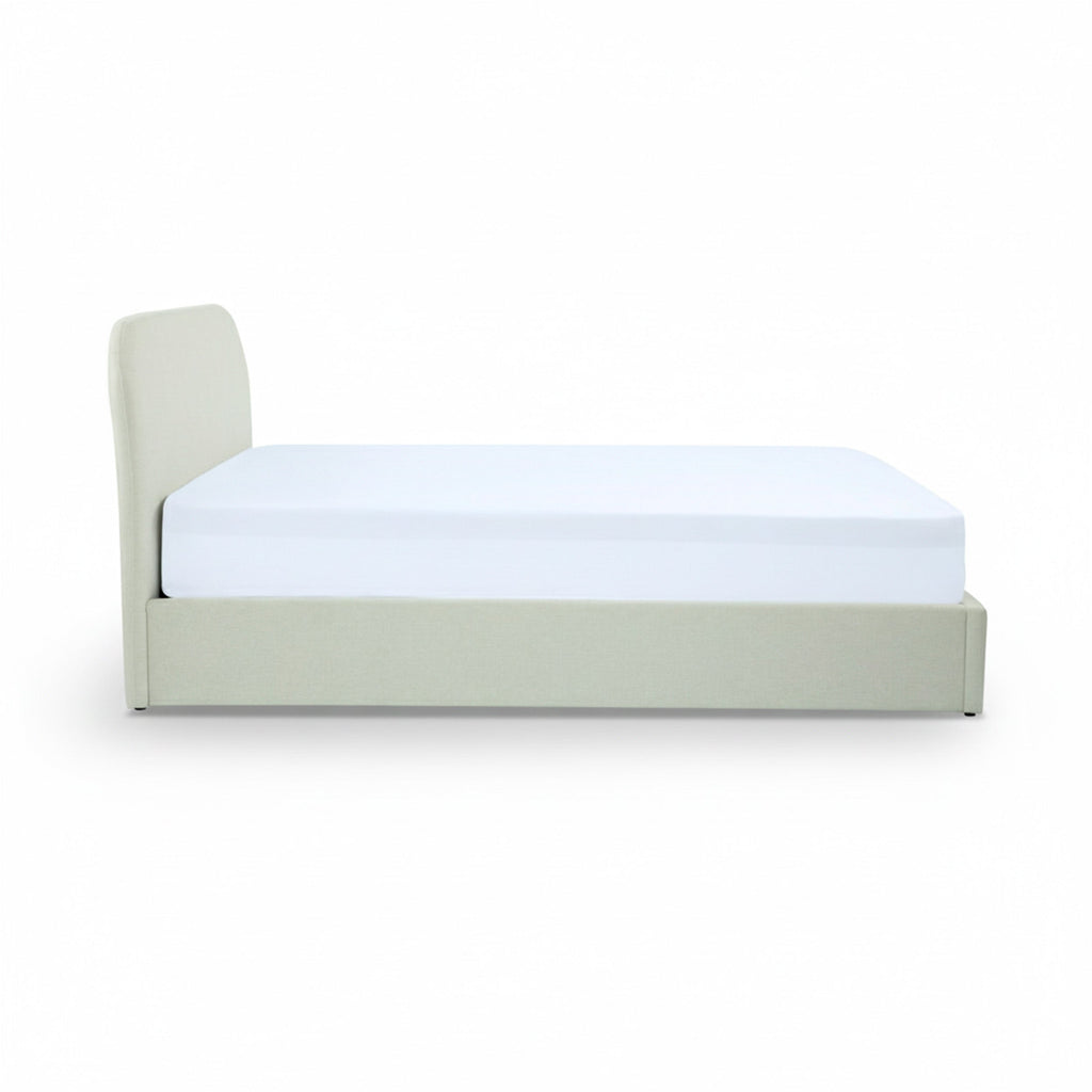 Tilly - Lit Double Avec Coffre En Tissu Gris/Beige