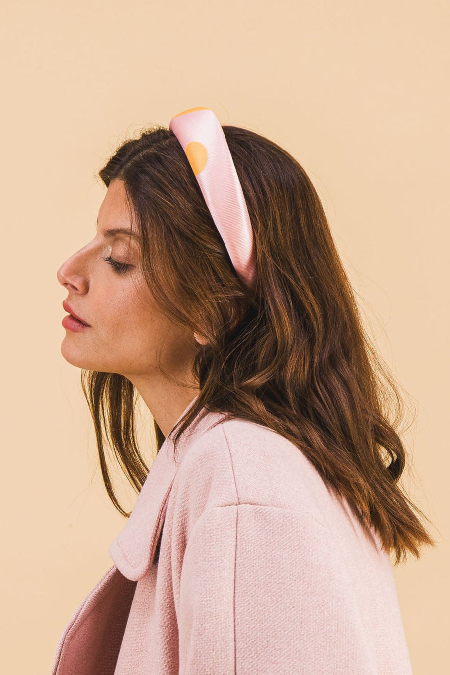 Diadema Sabrina Con Lunares Ocre