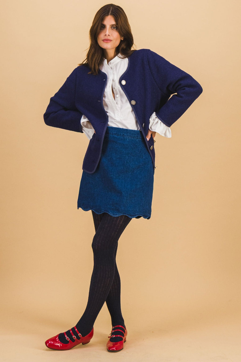 Brown Denim Skirt
