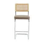 Skana - Set of 2 Bar Stools - Corduroy Chrome Legs - Taupe