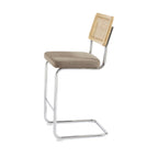 Skana - Set of 2 Bar Stools - Corduroy Chrome Legs - Taupe