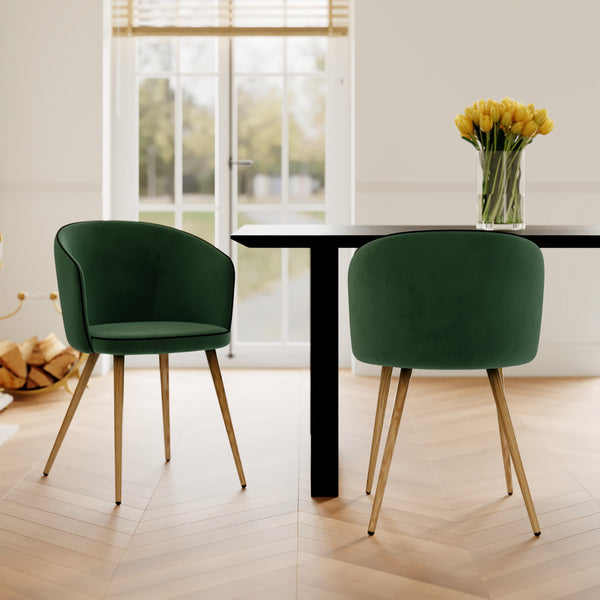 Chiara - Set of 2 Green Velvet Chairs