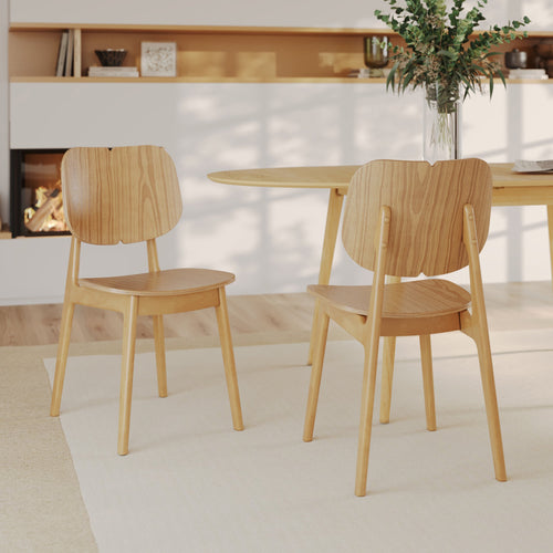 Clyde - Lot De 2 Chaises En Bois Clair