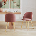 Cozy - Set of 2 Chairs in Pink Velvet and Metal Legs