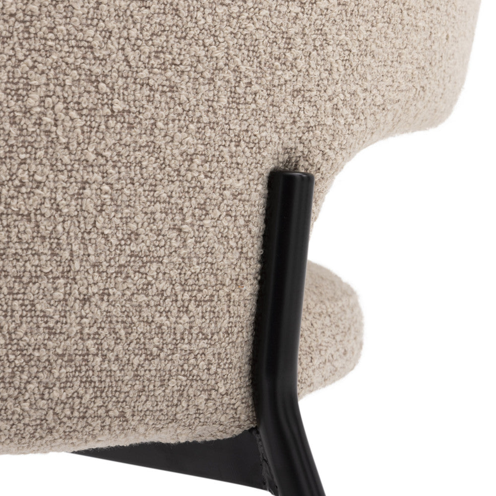 Soren - Lote de 2 sillas - Tejido bouclé y metal - Beige jaspeado