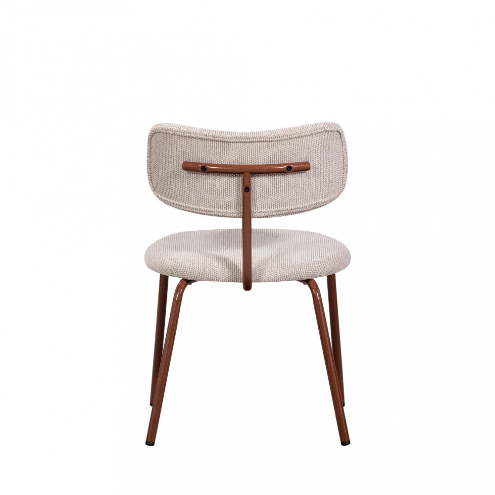 Travis - Lote de 2 sillas - Tela y metal - Beige