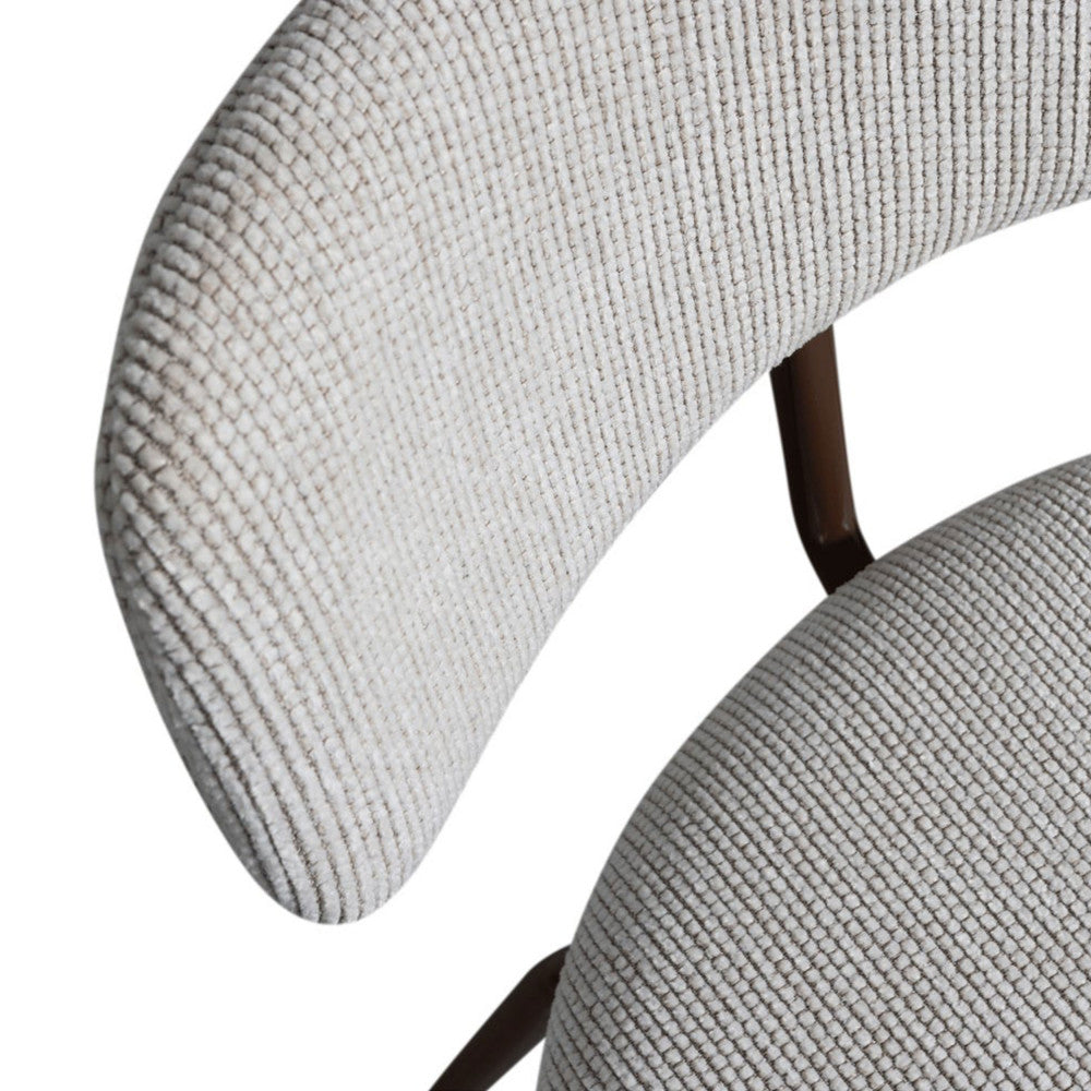 Travis - Lote de 2 sillas - Tela y metal - Beige