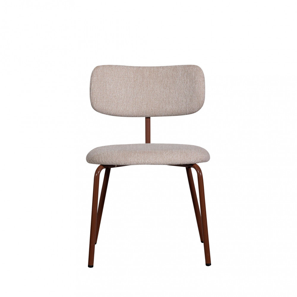 Travis - Lote de 2 sillas - Tela y metal - Beige