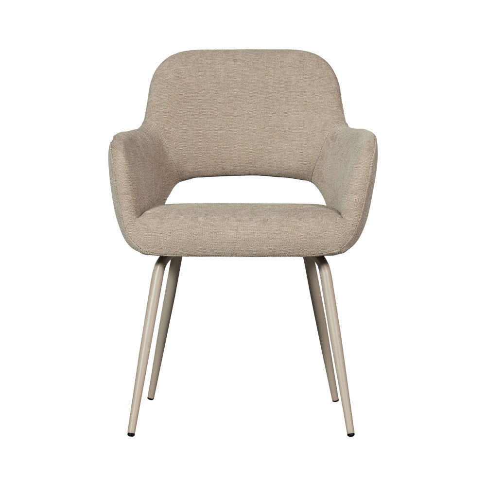 Jenny - Lote de 2 sillones de mesa - Tela - Beige