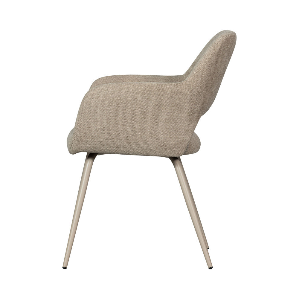 Jenny - Lote de 2 sillones de mesa - Tela - Beige