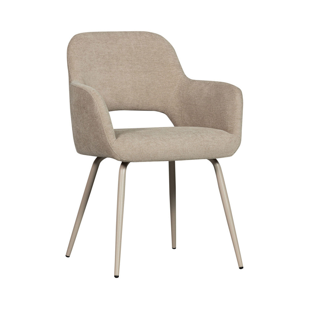 Jenny - Lote de 2 sillones de mesa - Tela - Beige