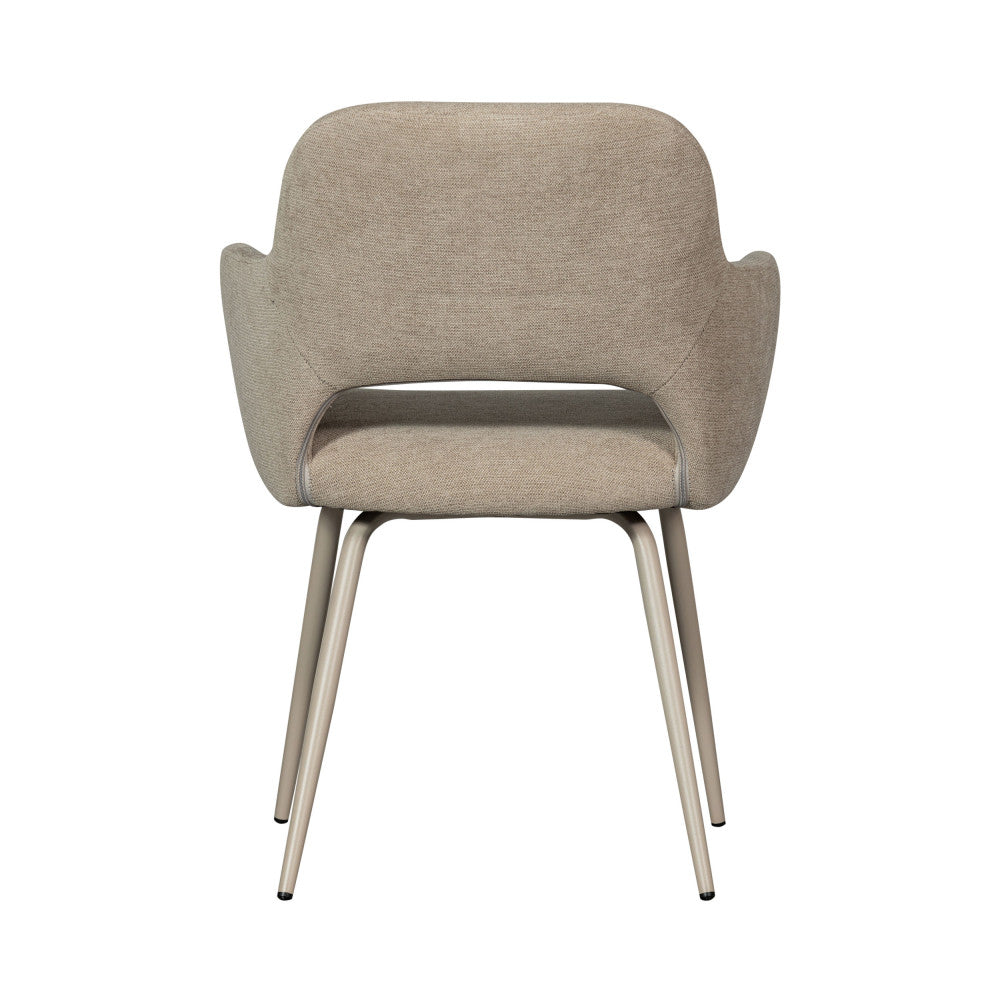 Jenny - Lote de 2 sillones de mesa - Tela - Beige