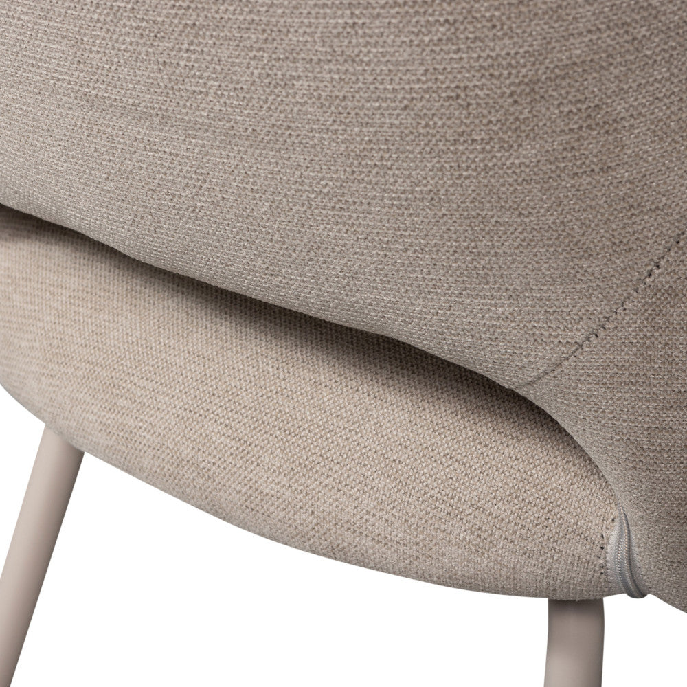Jenny - Lote de 2 sillones de mesa - Tela - Beige
