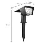 Set of 2 solar spotlights 2-in-1 projector stake or wall mount rectangular powerful dimmable white LED CURTIS H31.5cm - REDDECO.com