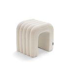 Mui - Lote de 2 taburetes acolchados - Tejido bouclé - Blanco