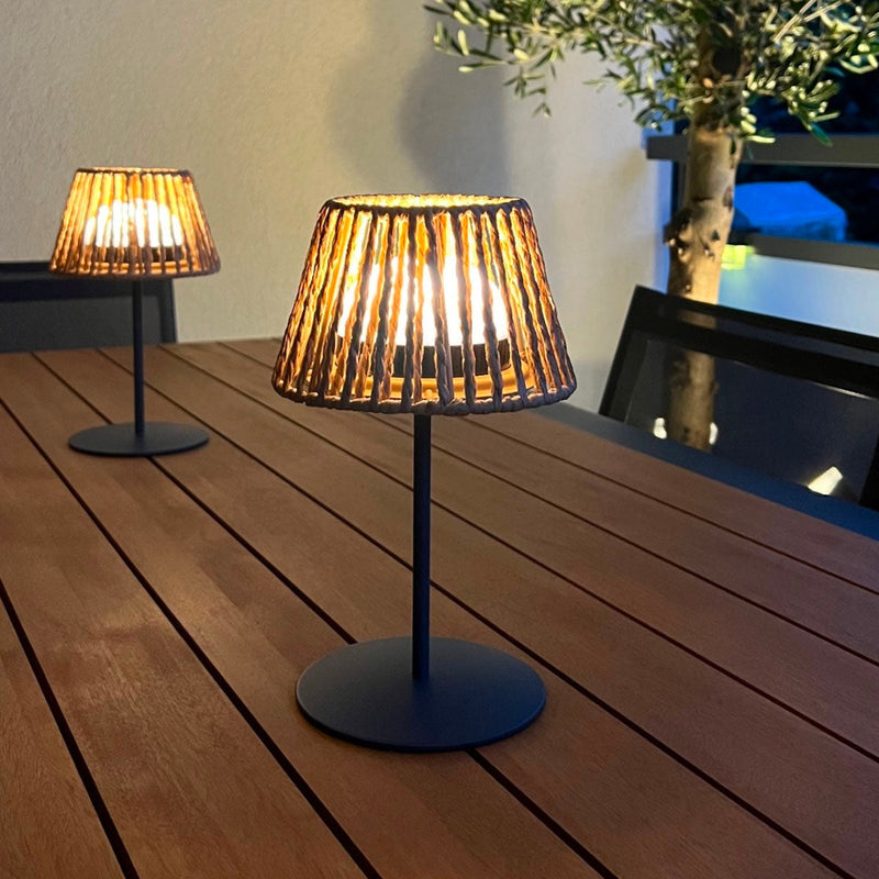 Raffy - Lámpara de mesa inalámbrica - Polirratán - Beige