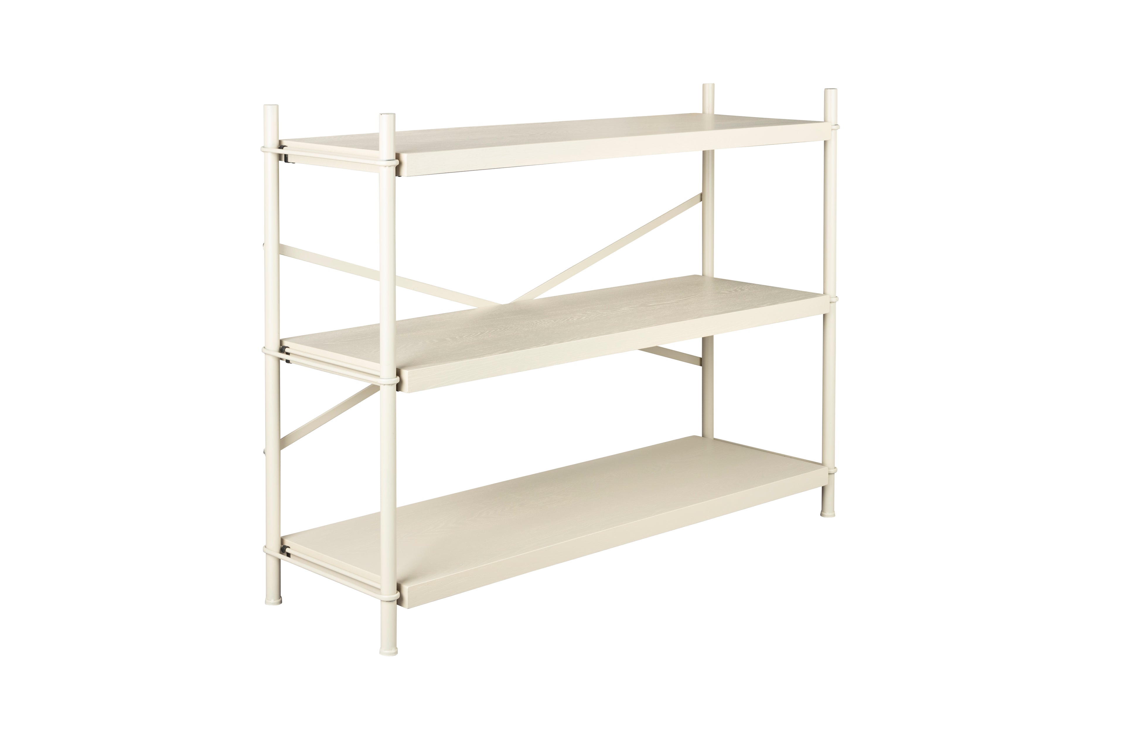 Iron Shelf Low - Shelf - Rubberwood - Beige