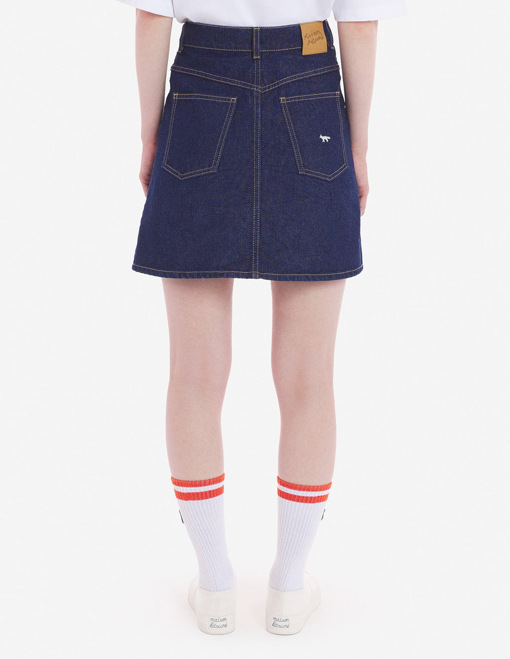 Maison Kitsuné - Mini A-Line Skirt In Indigo Denim - Washed Indigo - Women
