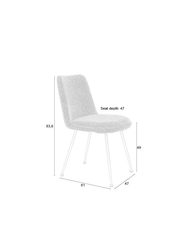 Fijs - Chaise De Salle À Manger - Fer - Taupe/Gris