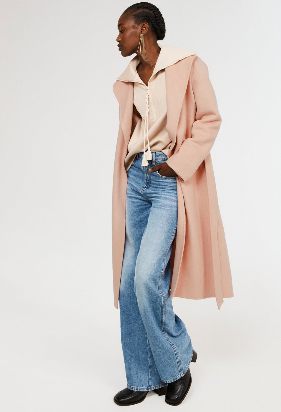 Claudie Pierlot - Manteau Gracieux - Rose Pale