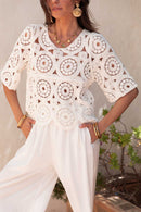 MARCEL Blanc - Top Crochet