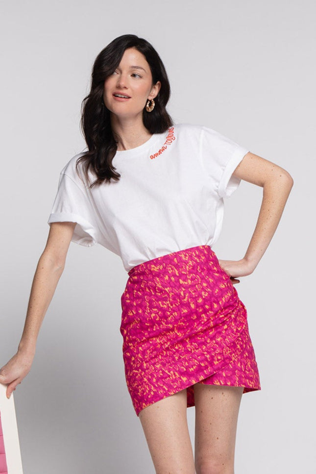 Falda Margaux Leopardo Rosa