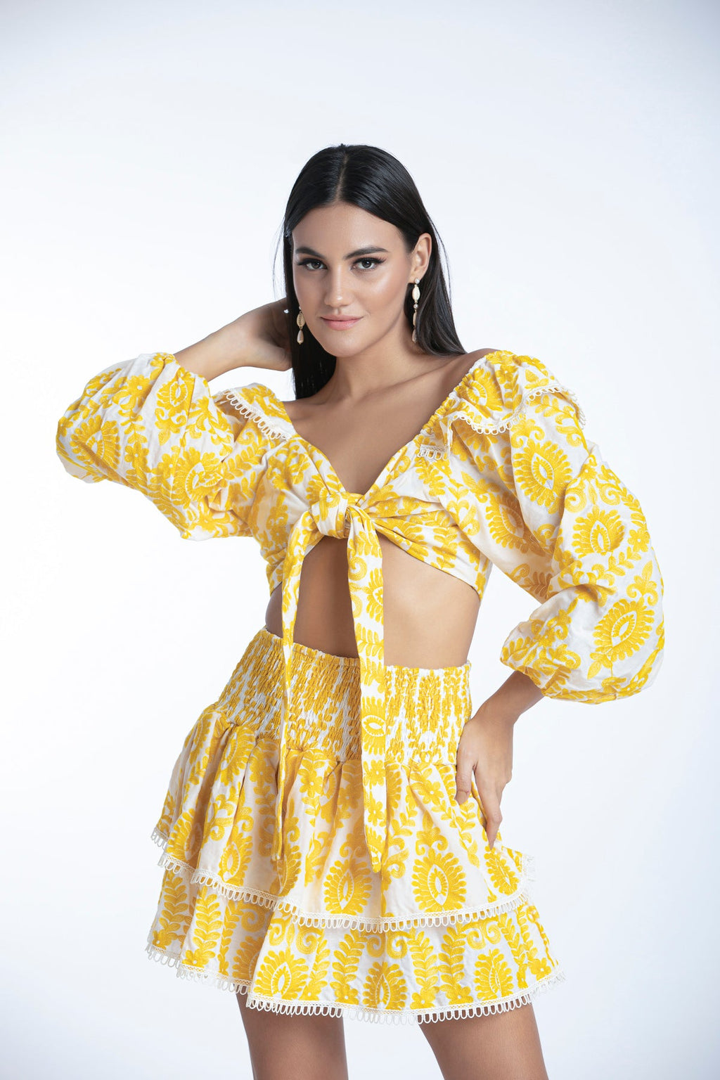 Paulina Skirt - Yellow Embroidery