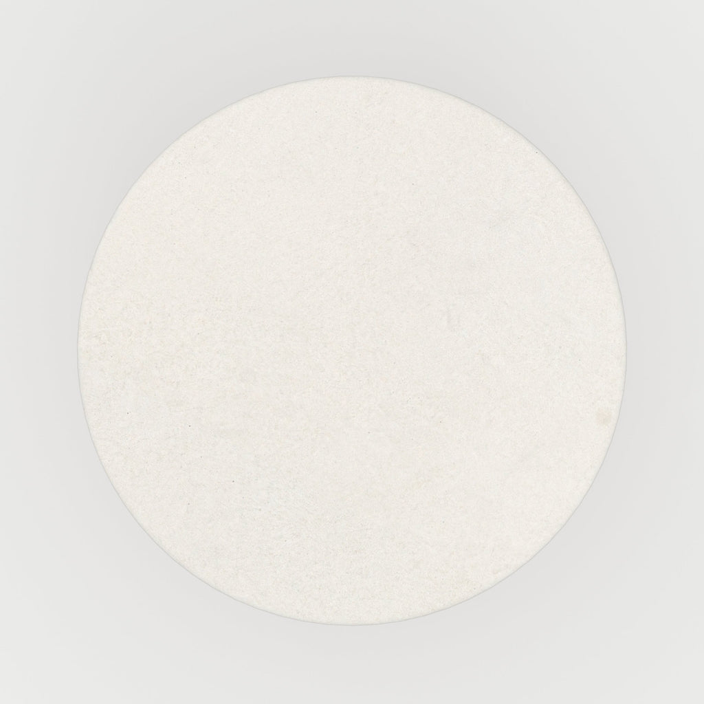 Maupiti - White Round Side Table in Concrete Effect Clay Fiber