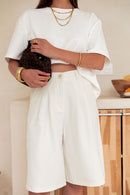 MAYER Ecru - Fluid Bermuda shorts