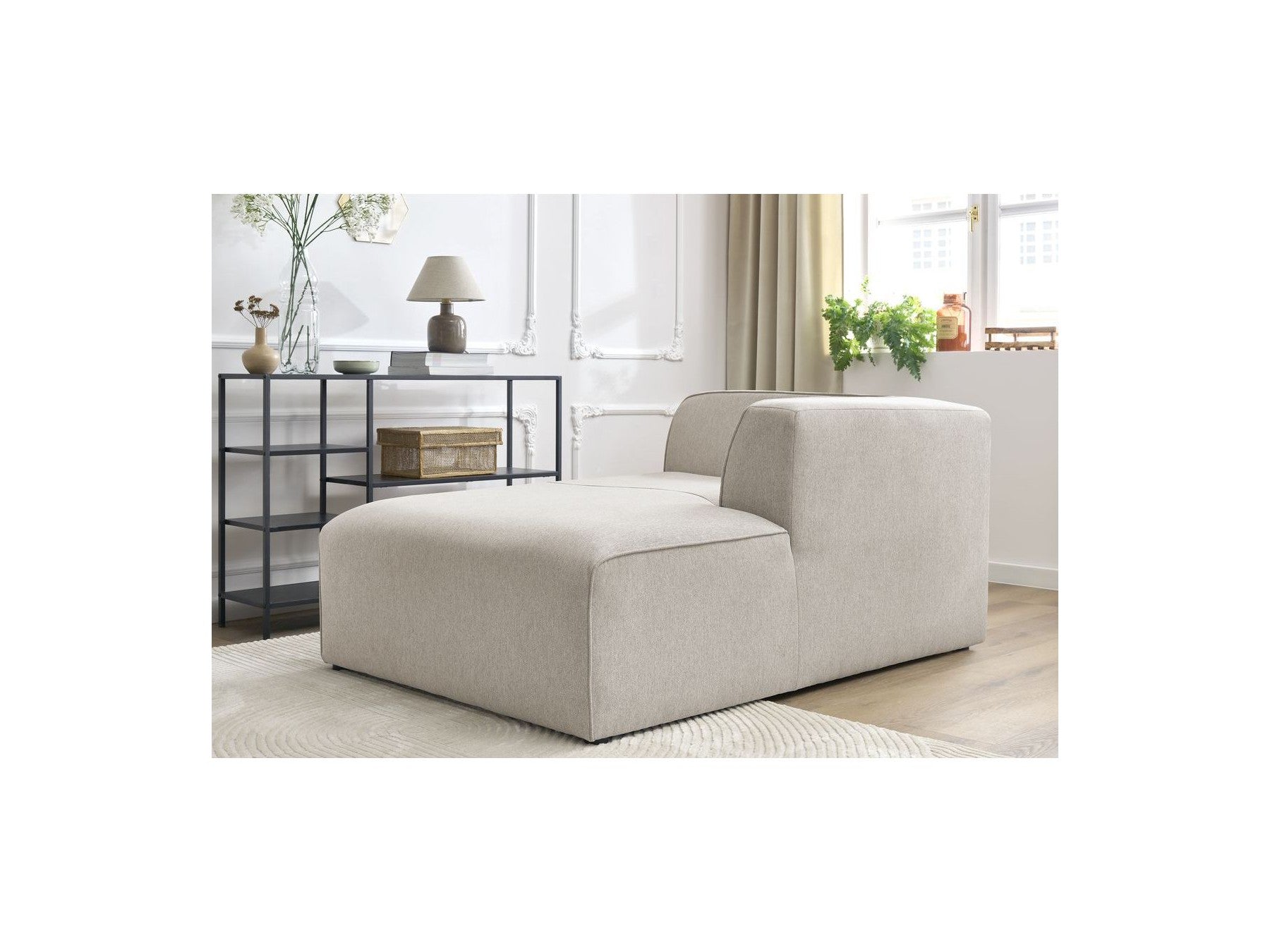 Méridienne Pour Canapé Modulable Megeve - Tissu Chiné - Angle Droit